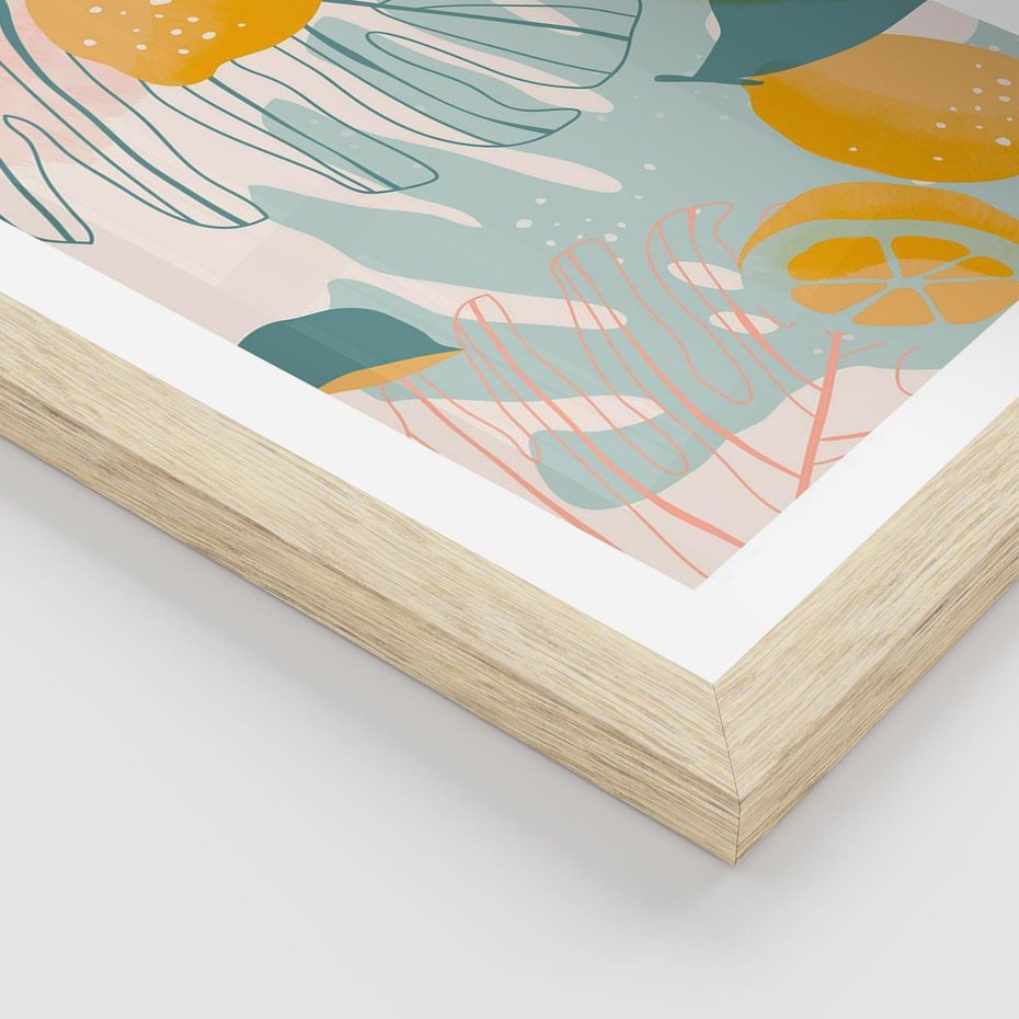 Plakat w ramie 30x40 - Świeżość Natury - plakat, nowoczesna grafika - rama drewno