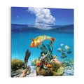 Obraz na płótnie 60x60 - Podwodna rafa koralowa: kolorowy oceanowy świat - rafa, koralowa