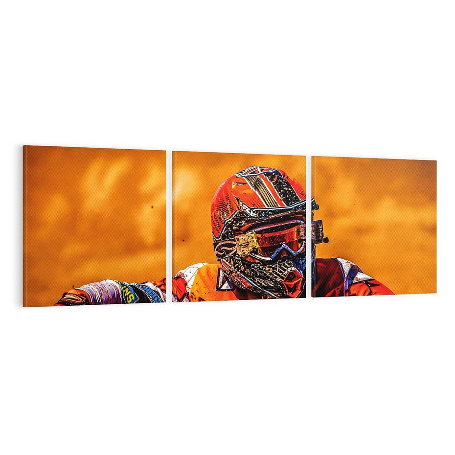 Obraz na płótnie 120x40 - Na Torze Wyścigowym Motocyklowe Zmagania - motocyklista, wyścig