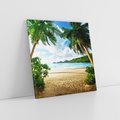 Obraz na płótnie 70x70 - Rajskie Seszele - plaża i palmy - Seszele, plaża