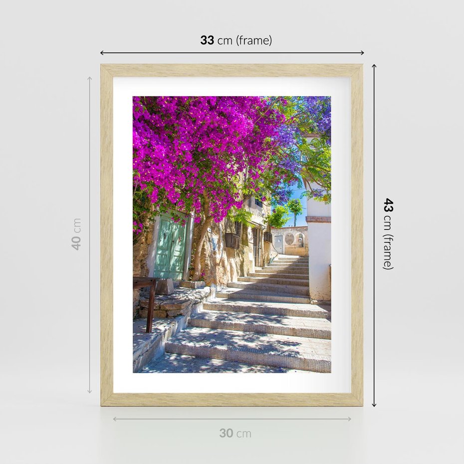 Plakat w ramie 30x40 - Urok Zaklętej Przestrzeni - uliczka, perspektywa - rama drewno