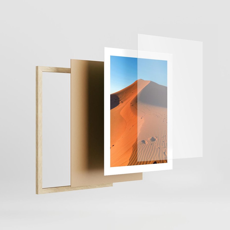 Plakat w ramie 30x40 - Piasek pustyni wędruje - pustynia, piasek - rama drewno