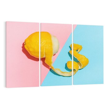 Obraz na płótnie 120x80 - Cytryna Pastel Abstrakcja - cytryna, pastel