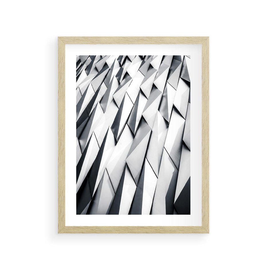Plakat w ramie 30x40 - Geometryczna Nowoczesność - nowoczesna architektura, gemetryszne formy - rama drewno