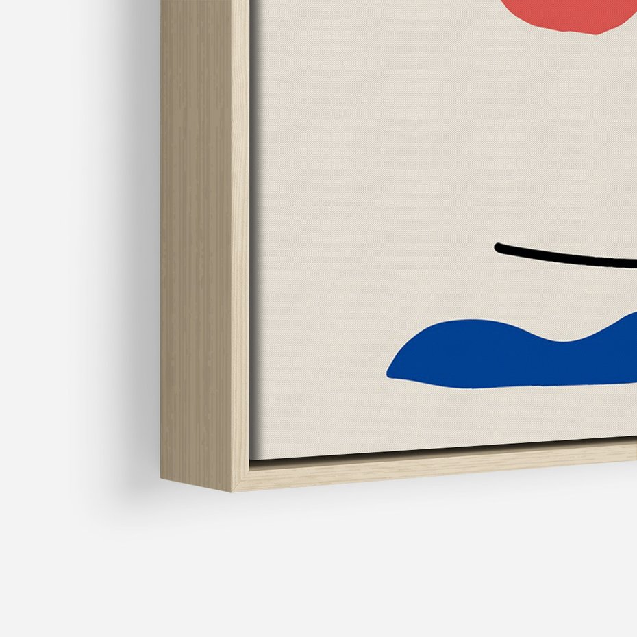 Obraz w ramie 70x100 - Taniec Przenikających Plam - abstrakcyjny obraz, przypomina twarz - rama drewno