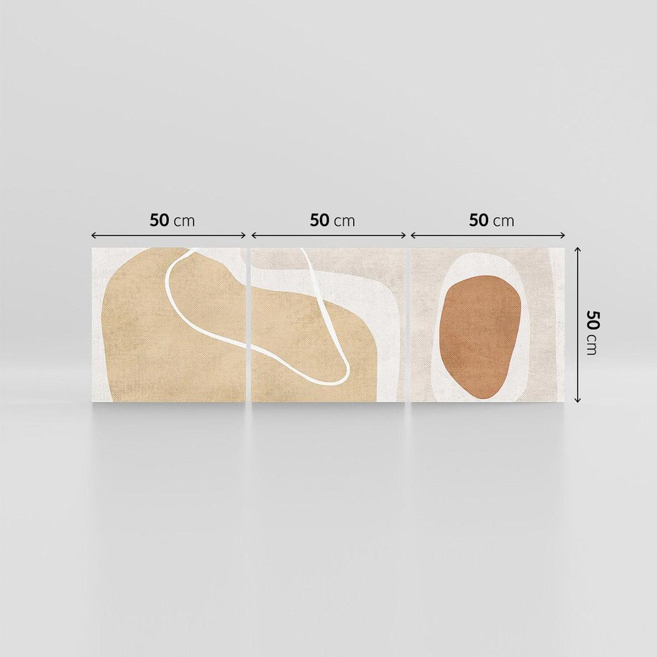 Obraz na płótnie 150x50 - Beżowa Harmonia - abstrakcyjne, nieregularne plamy