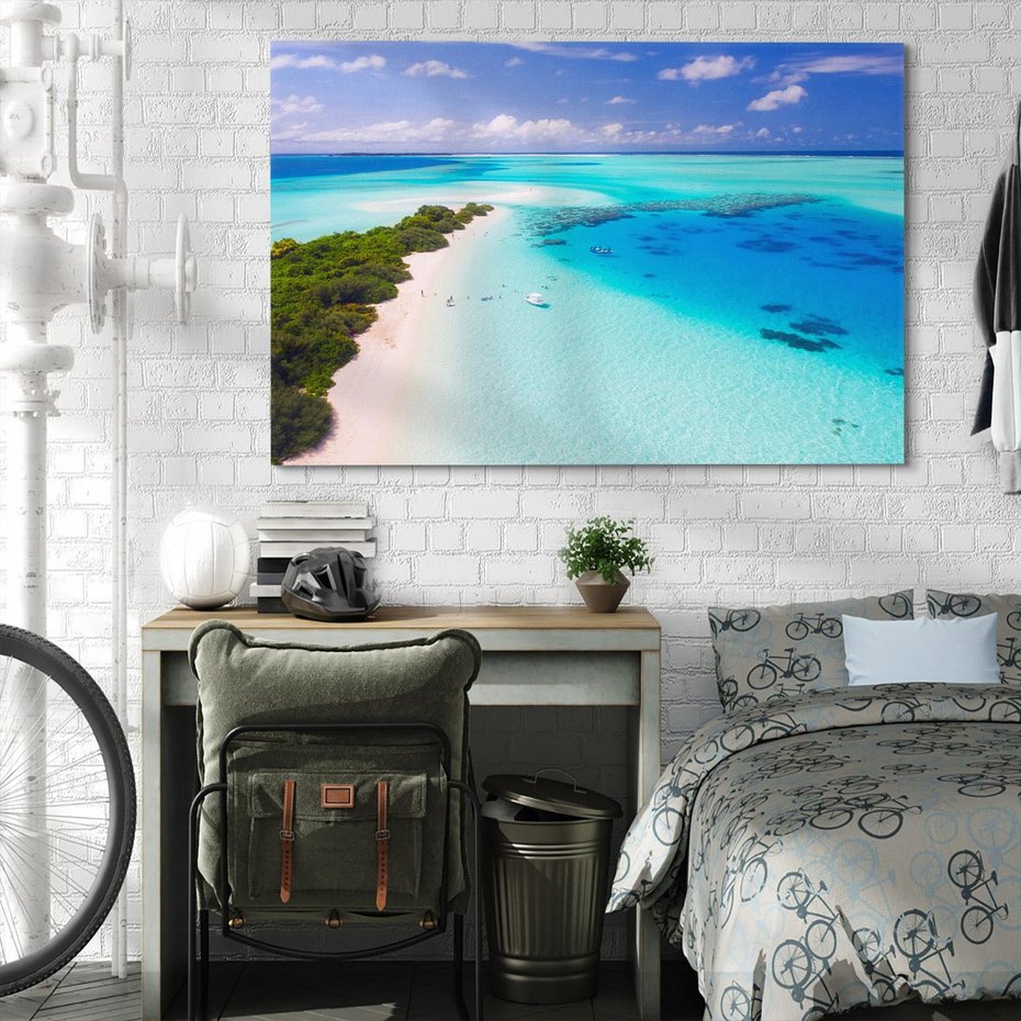 Obraz na płótnie 100x70 - Tropikalna wyspa nad oceanem - tropikalna, wyspa