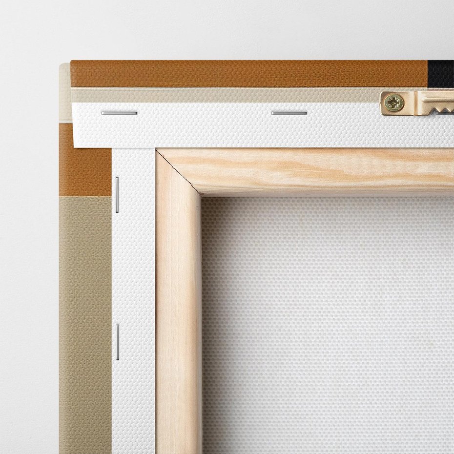 Obraz na płótnie 120x80 - Nowoczesne Brązy - geometryszne pasy, nowoczesny styl