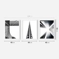 Zestaw obrazy w ramie 40x50 galeria - Architektura, perspektywa, wieżowce - rama biała