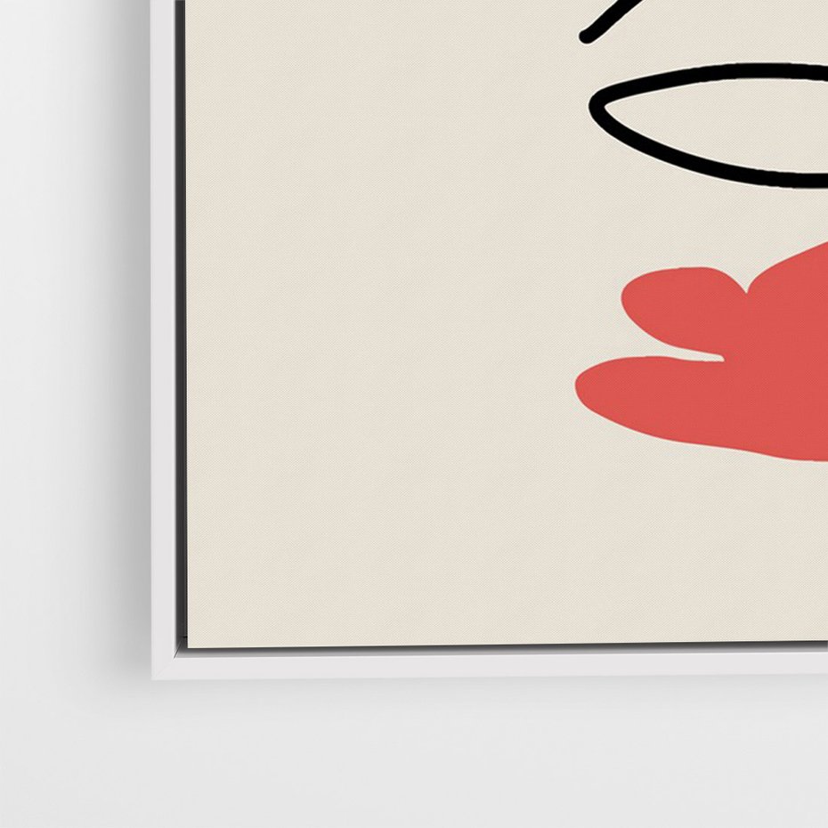 Obraz w ramie 50x70 - Impresje Plam - abstrakcyjny obraz, przypomina twarz - rama biała