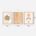 Zestaw obrazy w ramie 50x70 galeria - Boho, monstera, tęcza, nowoczesne - rama drewno