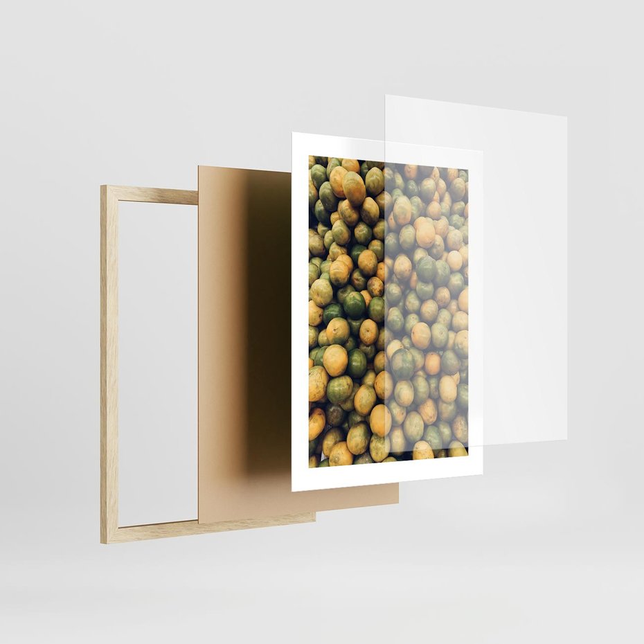 Plakat w ramie 30x40 - Świeżość Cytrusów - cytryny, limonki - rama drewno