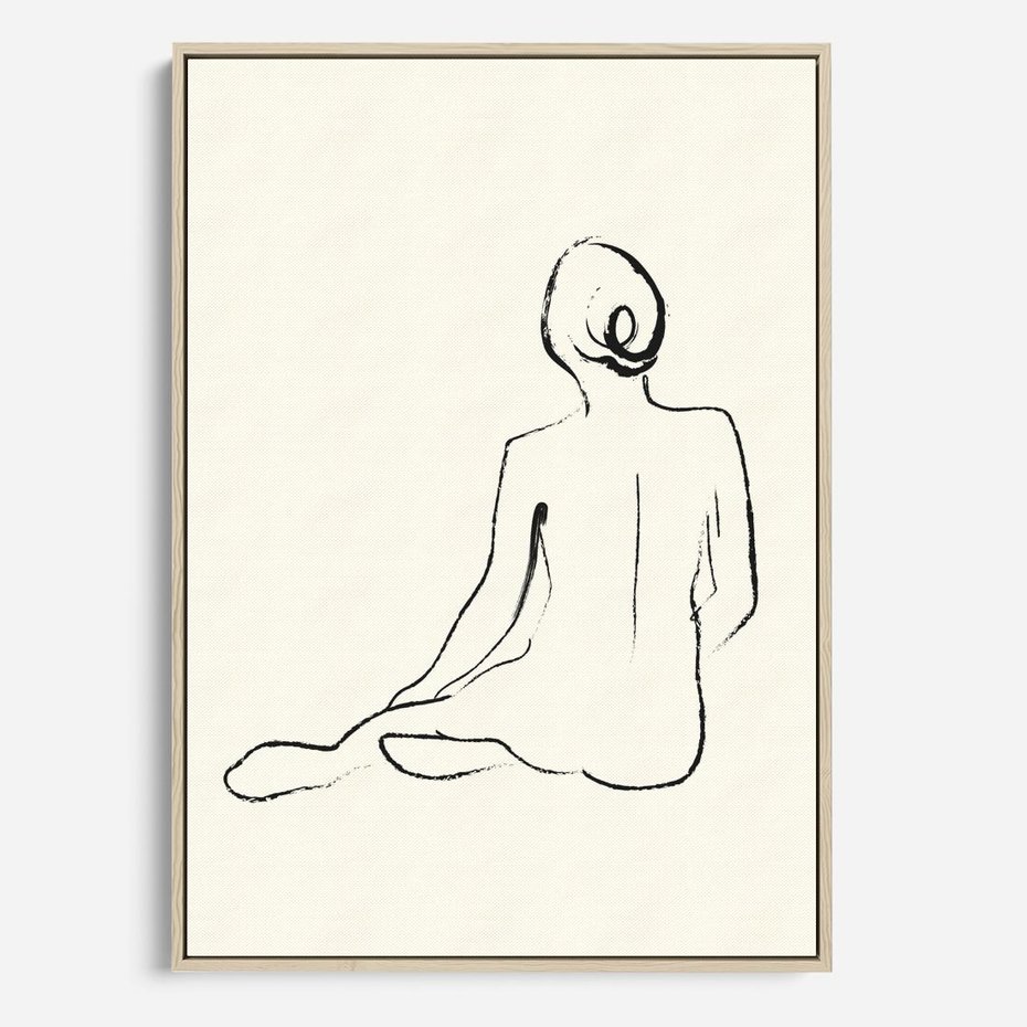 Obraz w ramie 70x100 - Akt w Minimalizmie - kobieta akt, minimalizm - rama drewno