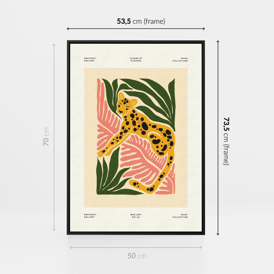 Obraz w ramie 50x70 - Rozkwitające Odbicia - nowoczesny plakat, gepard - rama czarna