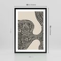 Plakat w ramie 50x70 - Harmonijne Kształty - abstrakcyjne ryciny, czarno biały - rama czarna