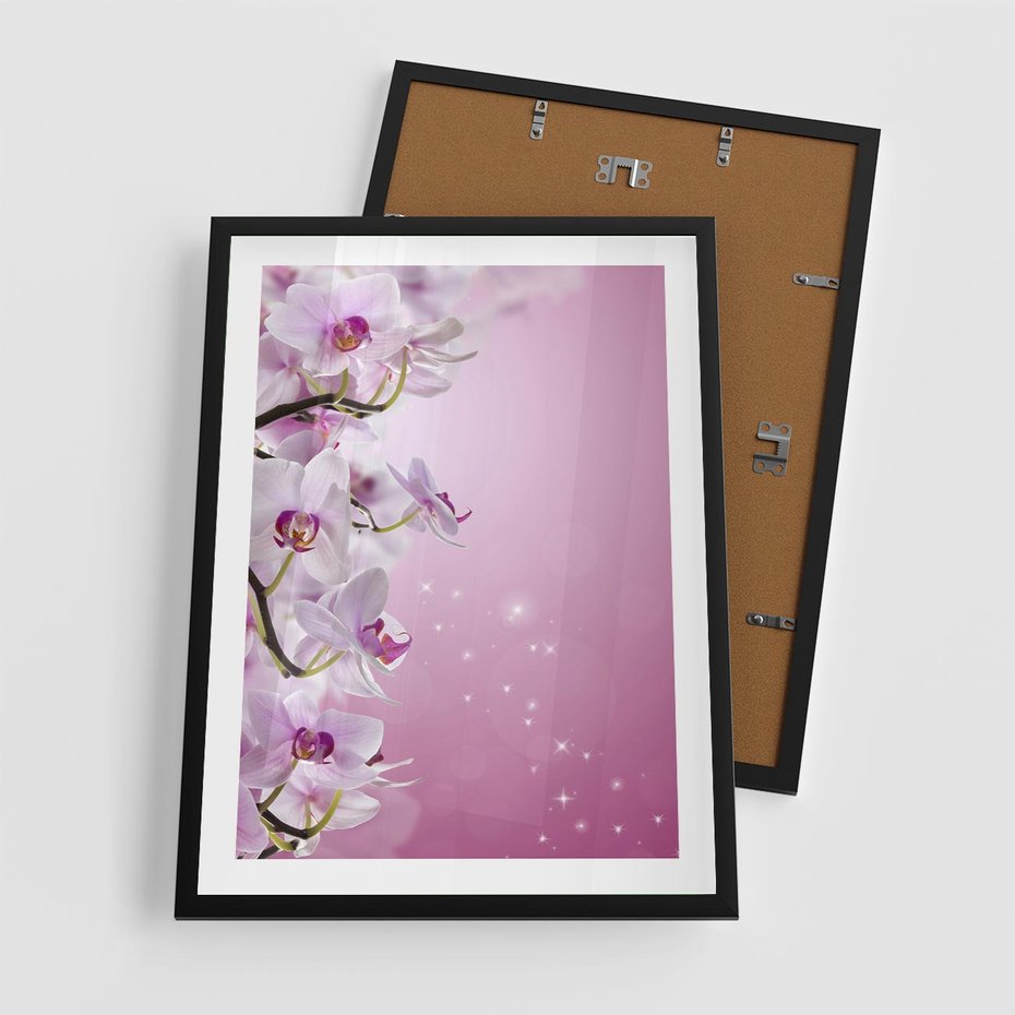 Plakat w ramie 50x70 - Relaksujące Piękno - kwiaty, orchidea - rama czarna