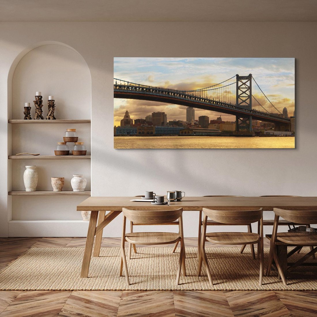 Obraz na płótnie 140x70 - Most w amerykańskim stylu - Philadelphia, most