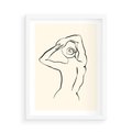 Plakat w ramie 50x70 - Tajemniczy Rytm - kobieta, posąg - rama biała
