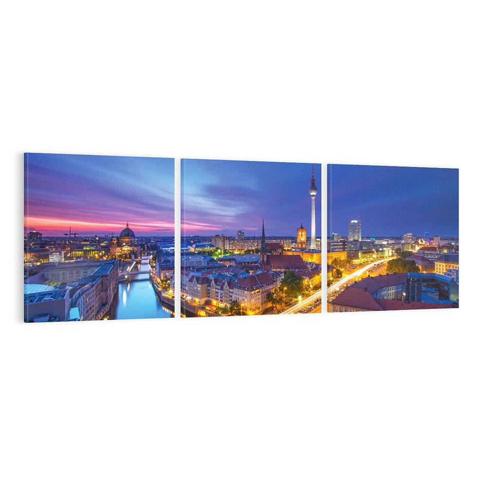 Obraz na płótnie 120x40 - Miasto nocą - tajemnicza atmosfera - Miasto, noc