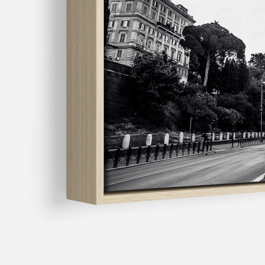 Obraz w ramie 70x50 - Echa Historii - czarno biała fotografia, koloseum - rama drewno