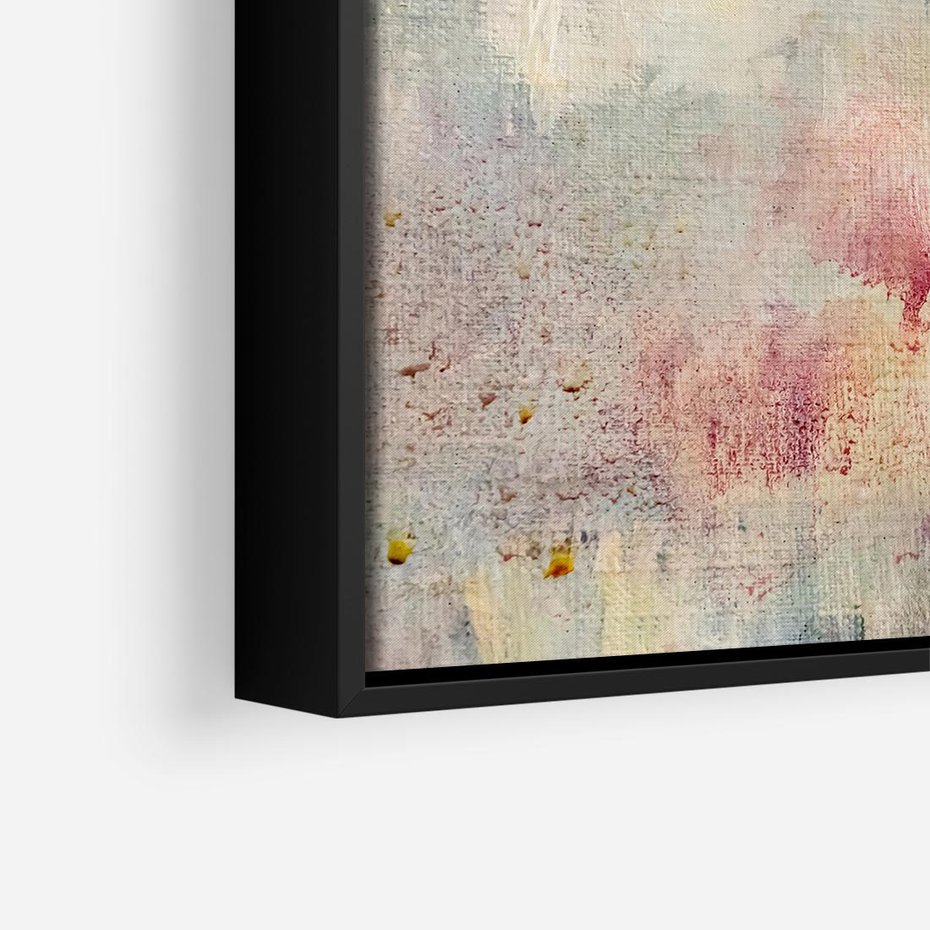 Obraz w ramie 50x50 - Miękka Melodia Pasteli - olejne płótno, pastelowe kolory - rama czarna