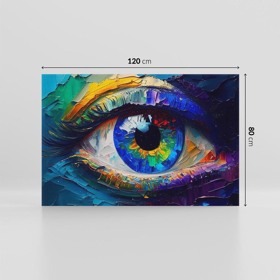 Obraz na płótnie 120x80 - Mistyka Tęczowego Oka - oko, obraz olejny