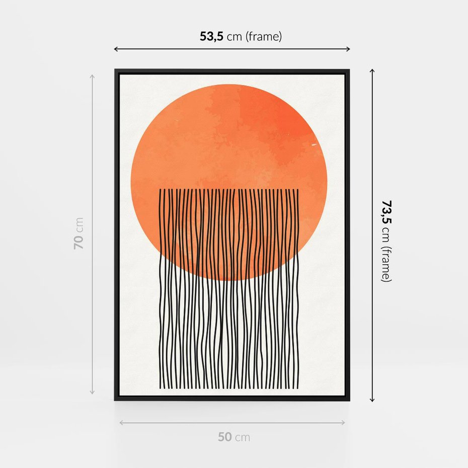 Obraz w ramie 50x70 - Echa Wyobraźni - koło, boho styl - rama czarna