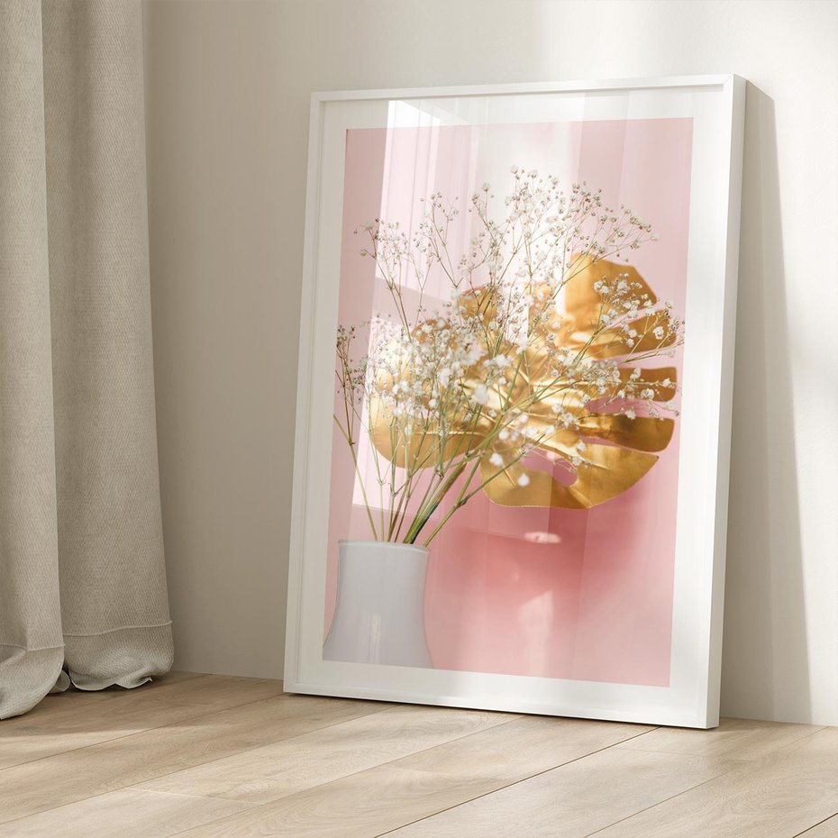 Plakat bez ramy 40x50 - Blask Natury - złote, liście