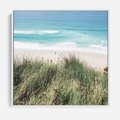 Obraz w ramie 50x50 - Harmonia Natury - widok z wydm, wydmy porośnięte trawami - rama biała