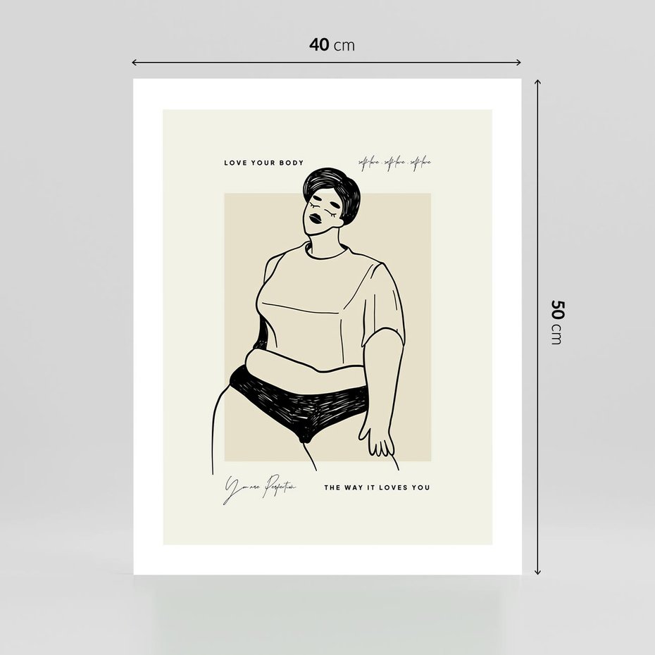 Plakat bez ramy 40x50 - Elegancja Kobiecej Formy - nowoczesna sztuka kobieca, plakat