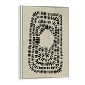 Obraz w ramie 80x120 - Zaklęte Wnętrza - boho plakat, czarne kropki kreski - rama biała