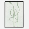 Obraz w ramie 50x70 - Zieleń Wewnętrznej Harmonii - zielona abstrakcja, zgaszona zieleń - rama czarna