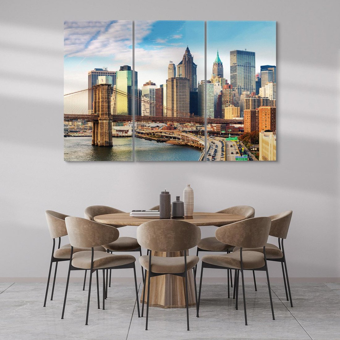 Obraz na płótnie 120x80 - Manhattan o zmroku - Nowy Jork, Manhattan