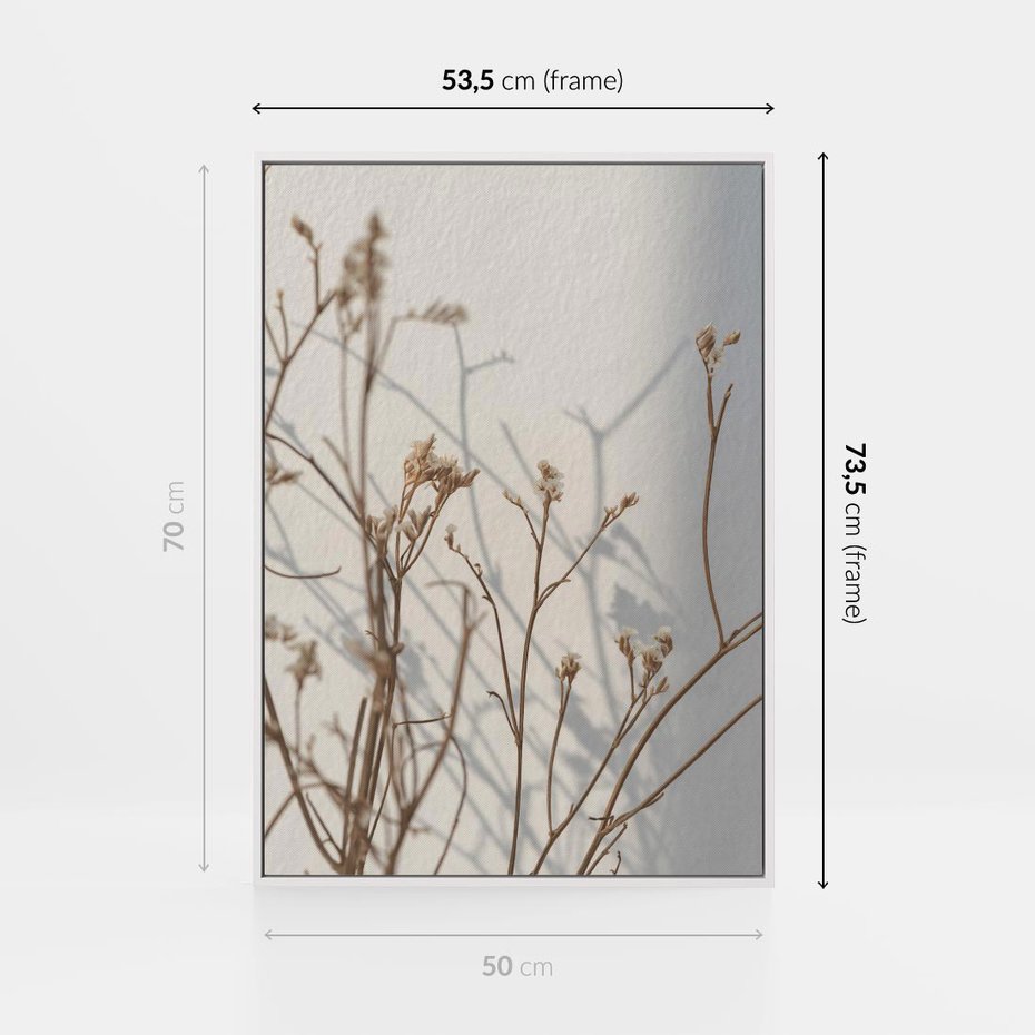 Obraz w ramie 50x70 - Boho gałązki suche - gałązki, suche - rama biała