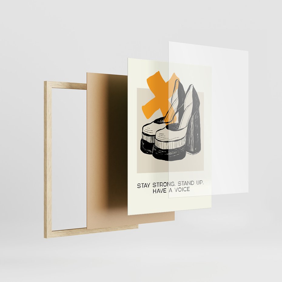 Zestaw obrazy w ramie 50x70 galeria - Fashion, moda, plakaty, sypialnia - rama drewno