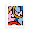Plakat w ramie 40x50 - Kolory Komiksu - abstrakcyjne formy, komiksowy styl - rama biała