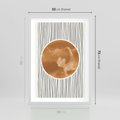 Plakat w ramie 50x70 - Eteryczne Krągłe Echa - boho obraz, geometria - rama biała