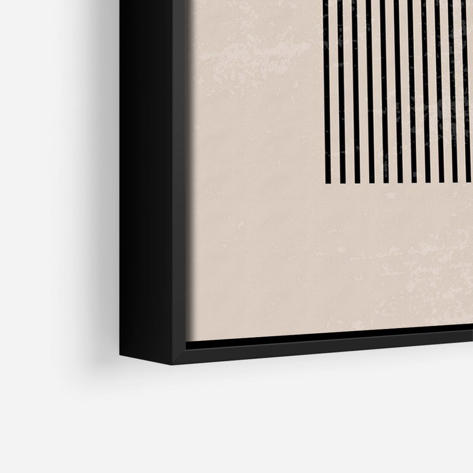 Obraz w ramie 70x100 - Migocące Echa - abstrakcyjne linie, geometria - rama czarna