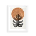 Plakat w ramie 30x40 - Natura a Sztuka - liść monstery, czarna grafika - rama biała