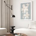 Plakat bez ramy 21x30 - Błękit Kwiatów - kwiaty, nowoczesne i minimalistyczne