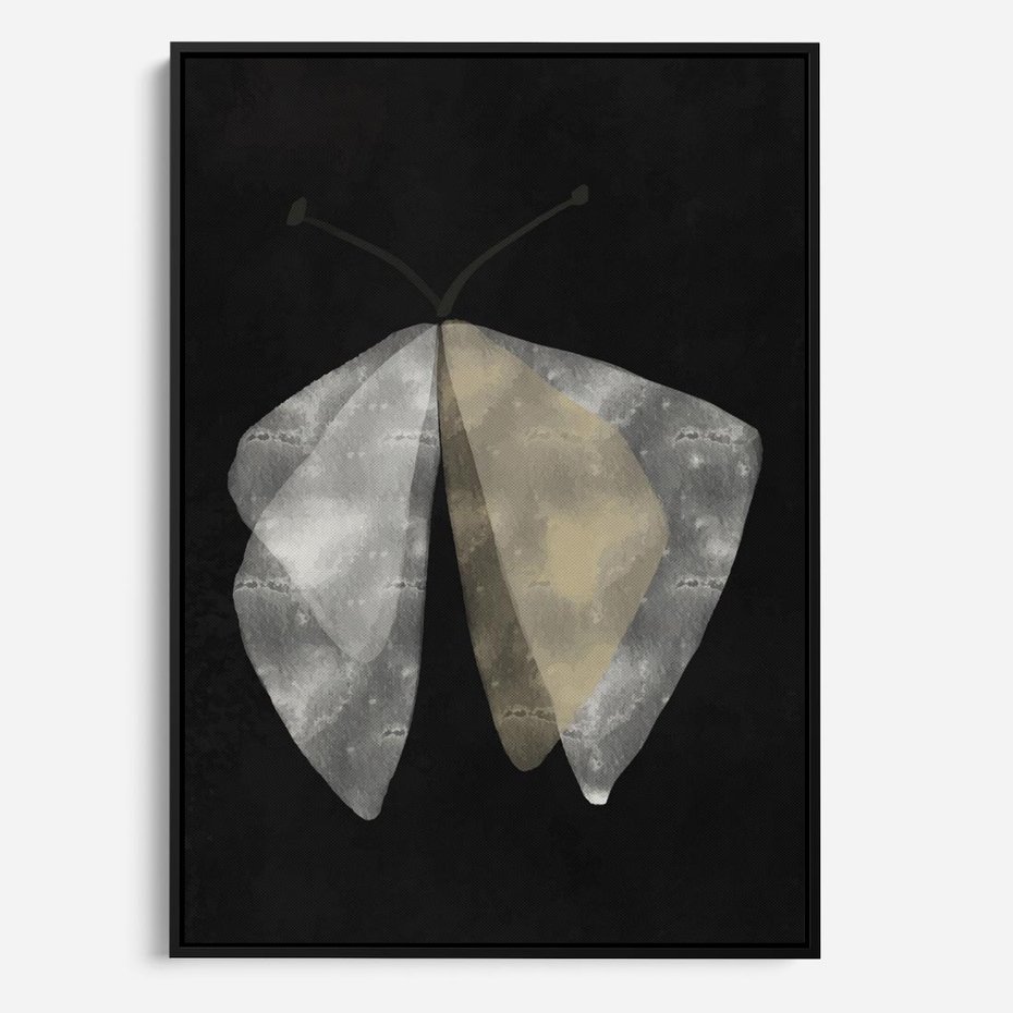 Obraz w ramie 70x100 - Obce Powidoki - abstrakcyjna ćma, mroczna atmosfera - rama czarna