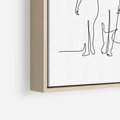 Obraz w ramie 120x80 - Wspólne Kroki - line art, szkic - rama drewno