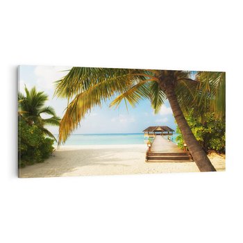 Obraz na płótnie 120x60 - Rajski relaks na Malediwach - Malediwy, plaża