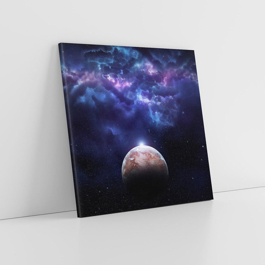 Obraz na płótnie 30x30 - Kosmos - Ziemia i Księżyc - kosmos, ziemia