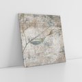Obraz na płótnie 60x60 - Betonowe Wspomnienia Liści - odciski w betonie, odbitki