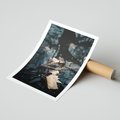 Plakat bez ramy 30x40 - Jesienne Liście w Kałużach: Odbicie Natury - jesienne liście wkałuży, fotografia