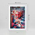 Plakat w ramie 50x70 - Stylowa Elegancja - retro, pinup - rama biała