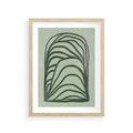 Plakat w ramie 30x40 - Zielonkawy Uścisk Natury - abstrakcyjny zielony motyw, skandynawski design - rama drewno