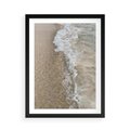 Plakat w ramie 50x70 - Fale Morza na Piasku - plaża, morze - rama czarna