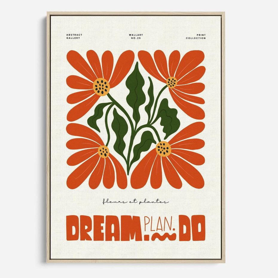 Obraz w ramie 70x100 - Księga Abstrakcji - sztuka nowoczesna, kolorowe kwiaty - rama drewno